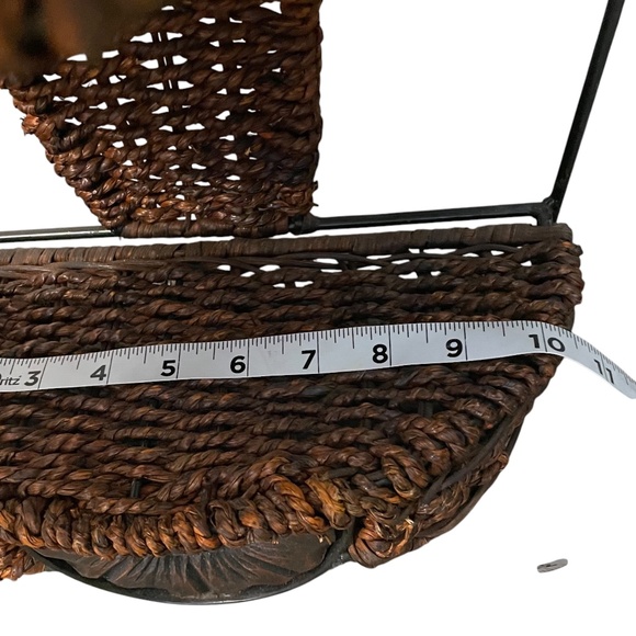 Vintage Hand Crafted Woven Three Tiered Wall Etagere - Picture 10 of 10